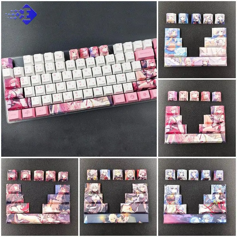 12 teclas/juego de diseño de personaje de Anime, sublimación térmica personalizada, perfil de cereza, suplemento de teclado mecánico, tecla personalizada