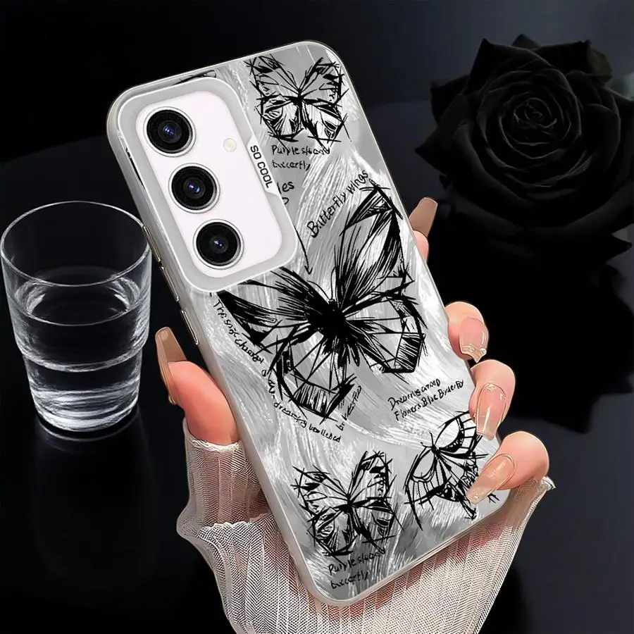 Hermosa funda de mariposa para Samsung Galaxy A33 A34 A25 A32 A36 A26 A73 A22 A52 A53 A24 A23 funda trasera para teléfono - imagen 3