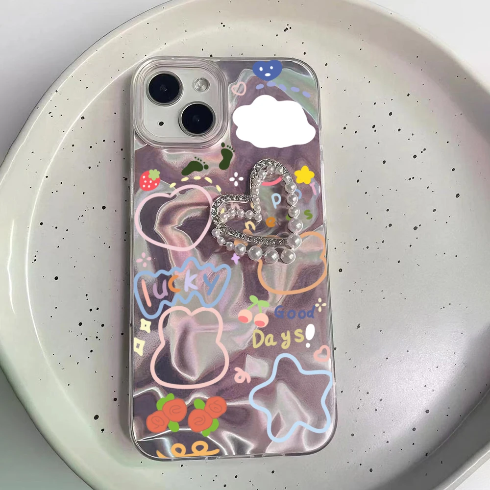 Funda con cadena de perlas de nube y estrella animada para Infinix Tecno Spark Go 2025 2 1 30C 10 10C 20C Smart 10 Plus 9 7 8 Hot 50i 30i 50 40 Pro - imagen 2