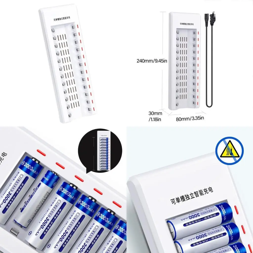Versatilidad Y1UB Cargador batería 12 mil millones para estación alimentación baterías AA/3A con función carga