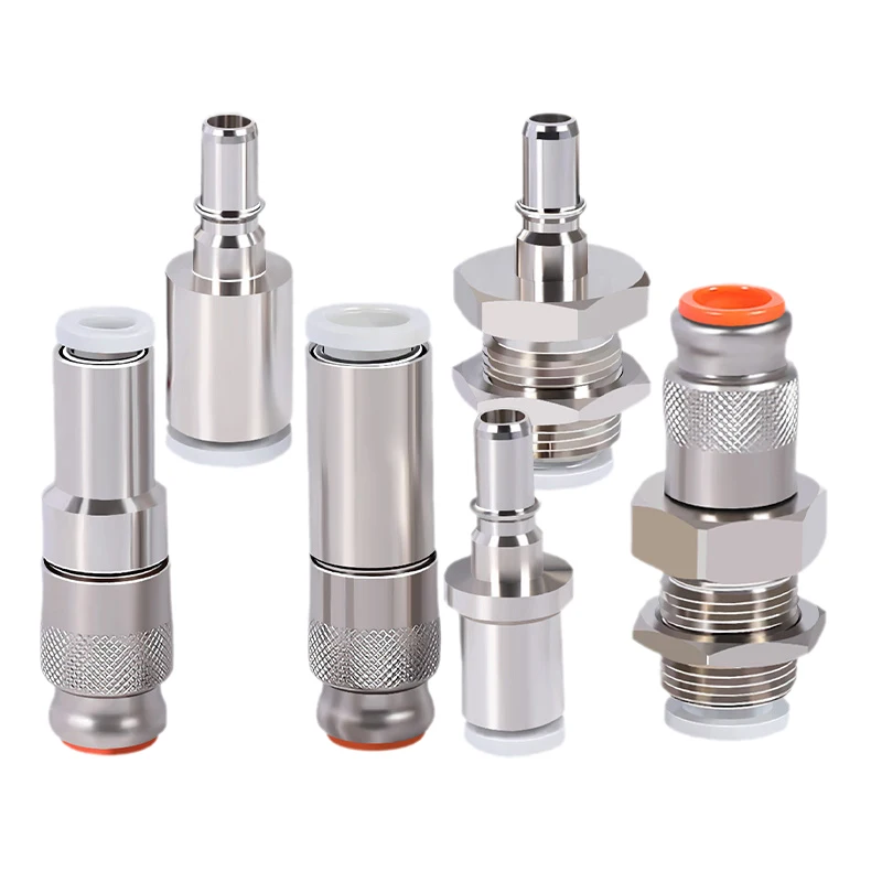 Conector rápido autoblocante marca AFR KK2P macho y tubo hembra KK2S tamaño 04 06 conector rápido KK2P-04H KK2S-06H KK2P-04E - imagen 2