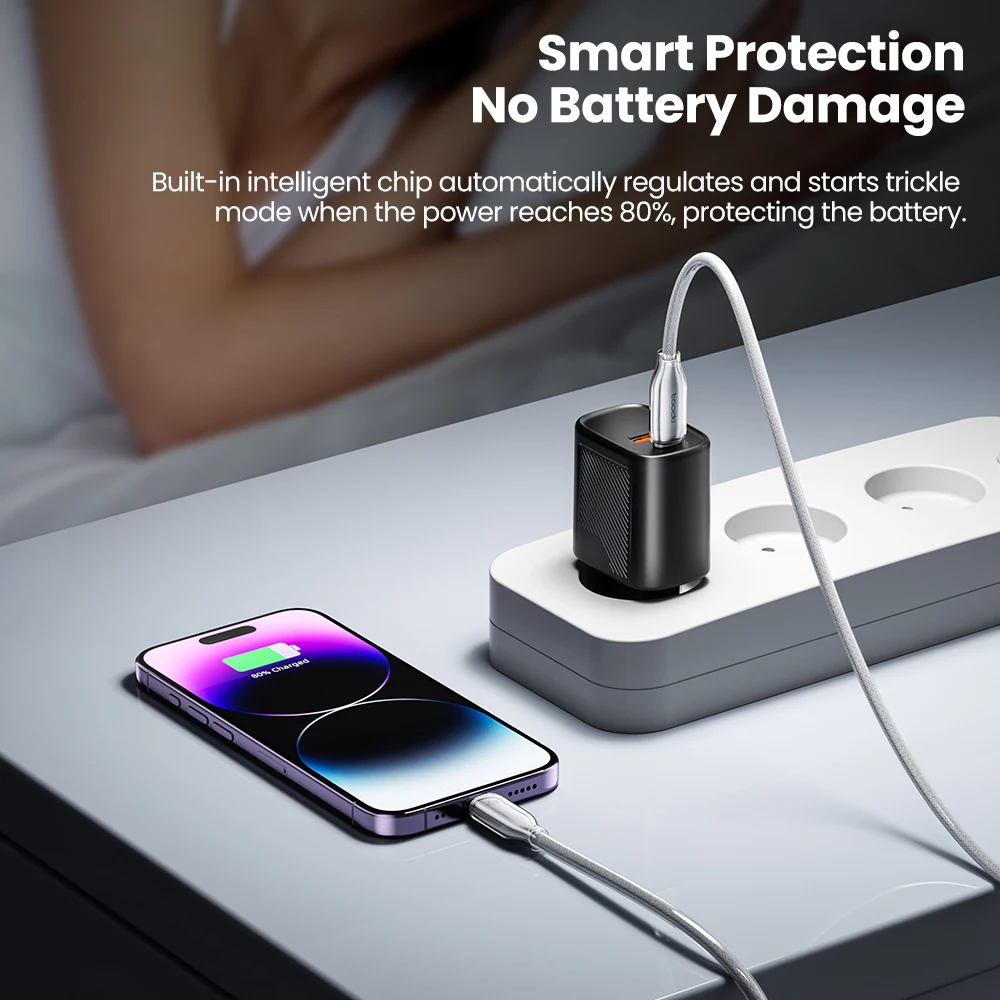 Toocki PD 20W Cable de iluminación USB para iPhone 14 13 12 Pro Max X XR Cable de datos de aleación de Zinc transparente de carga rápida para IOS Macbook - imagen 2