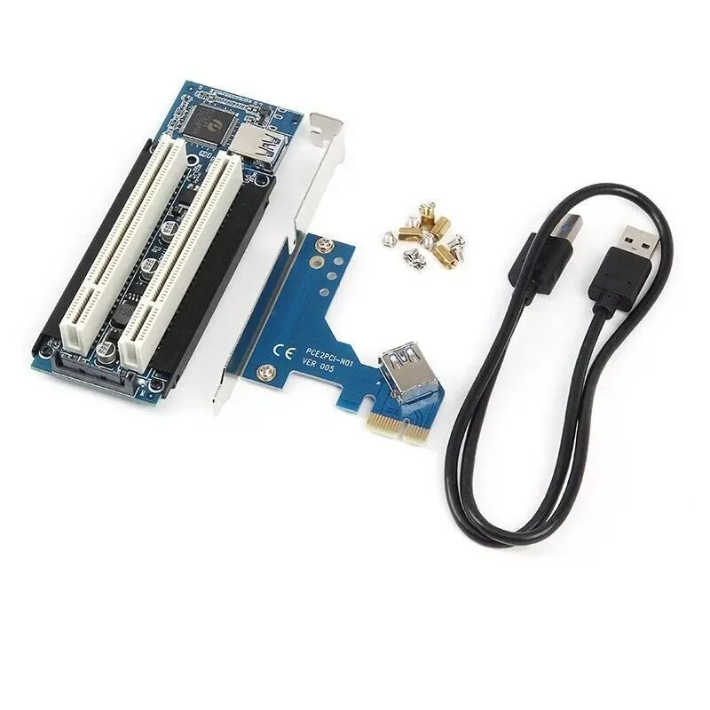 Tarjeta adaptadora PCI-E a PCI, PCIE a 2 ranuras PCI, compatible con tarjeta de captura, tarjeta de impuestos dorada, tarjeta de sonido - imagen 2
