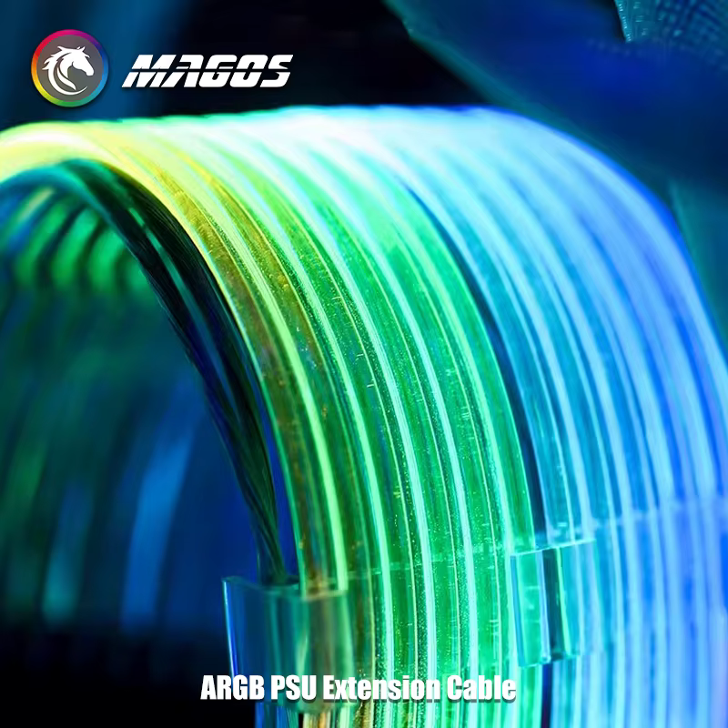 Cable RGB de extensión PSU para caja de PC, ATX 24 pines/PCI-E GPU 8 pinesX2, adaptador de transferencia de Streamer ARGB de línea de Color neón, sincronización M/B 5V 3 pines - imagen 5