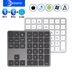 Teclado numérico de modo Dual, teclado inalámbrico de 2,4G, teclado Bluetooth Dual, teclado Digital, batería de 300mAh, teclado numérico recargable