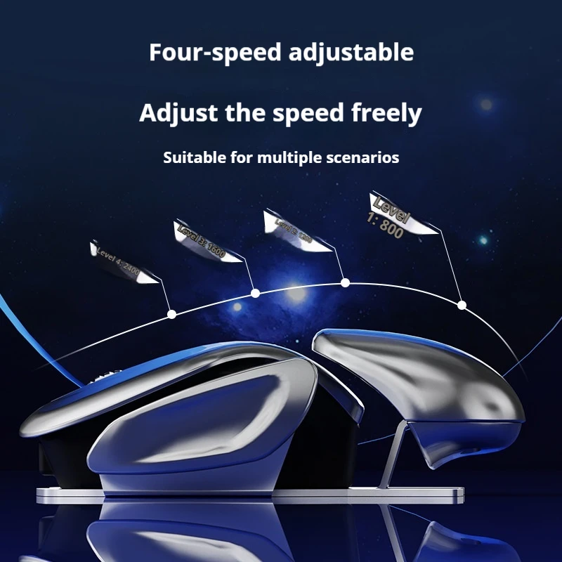 EWEADN Q6 Ratón inalámbrico Bluetooth de ciencia ficción modo Dual silencioso recargable Esports ordenador portátil ratón Gamer Oficina Universal - imagen 3