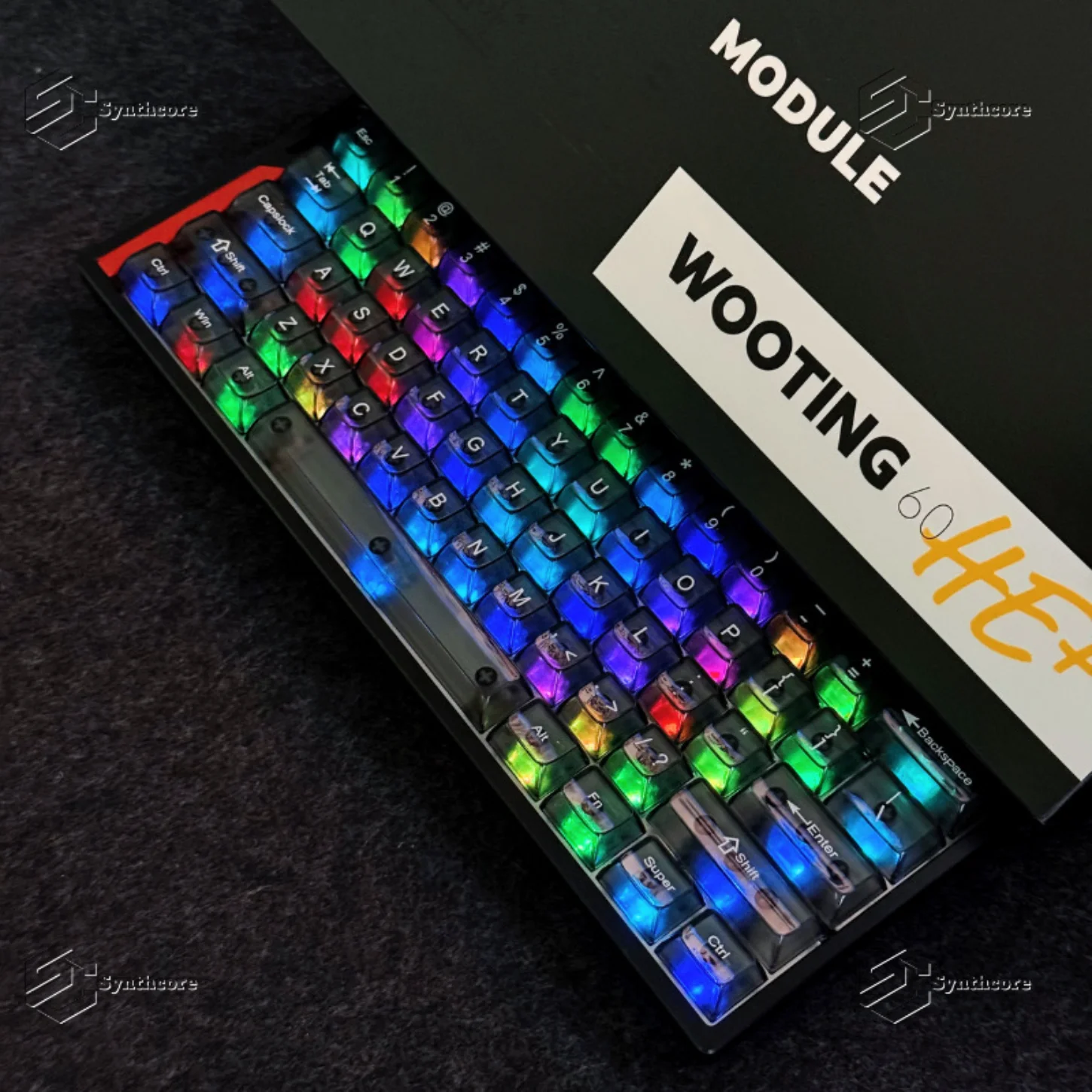 Black Transparent Mechanical Keyboard Keychain, Translucent Personalized Keycap Set PC, Cherry Cap, Customized By Wooting - imagen 5