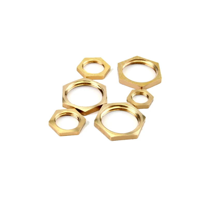 5 unids/lote 1/8 1/4 3/8 1/2 BSP rosca hembra tapa de vástago Hexagonal tuercas de bloqueo hexagonales de latón accesorio de tubería - imagen 3