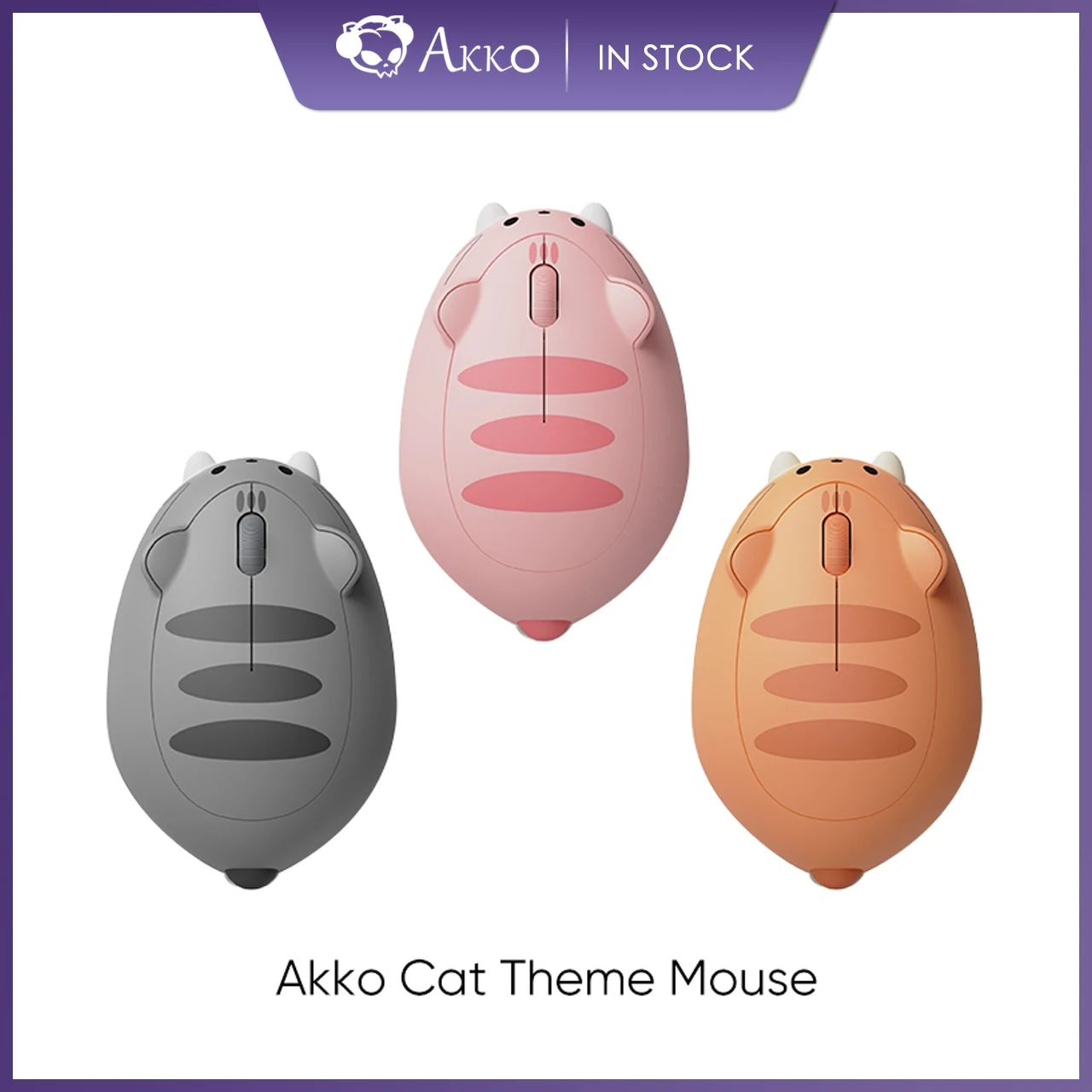 Akko-ratón inalámbrico con tema de gato, dispositivo de 2,4 GHz para PC, portátil, ordenador, Plug and Play - imagen 2