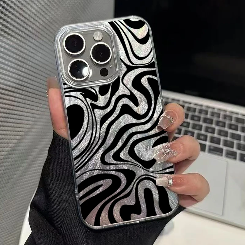 Funda de teléfono con patrón de rayas negras para Xiaomi Redmi Note 14 Pro Plus 5G 13 12S 12 11 10 Redmi 14C 13C, funda trasera de parachoques a prueba de golpes - imagen 3