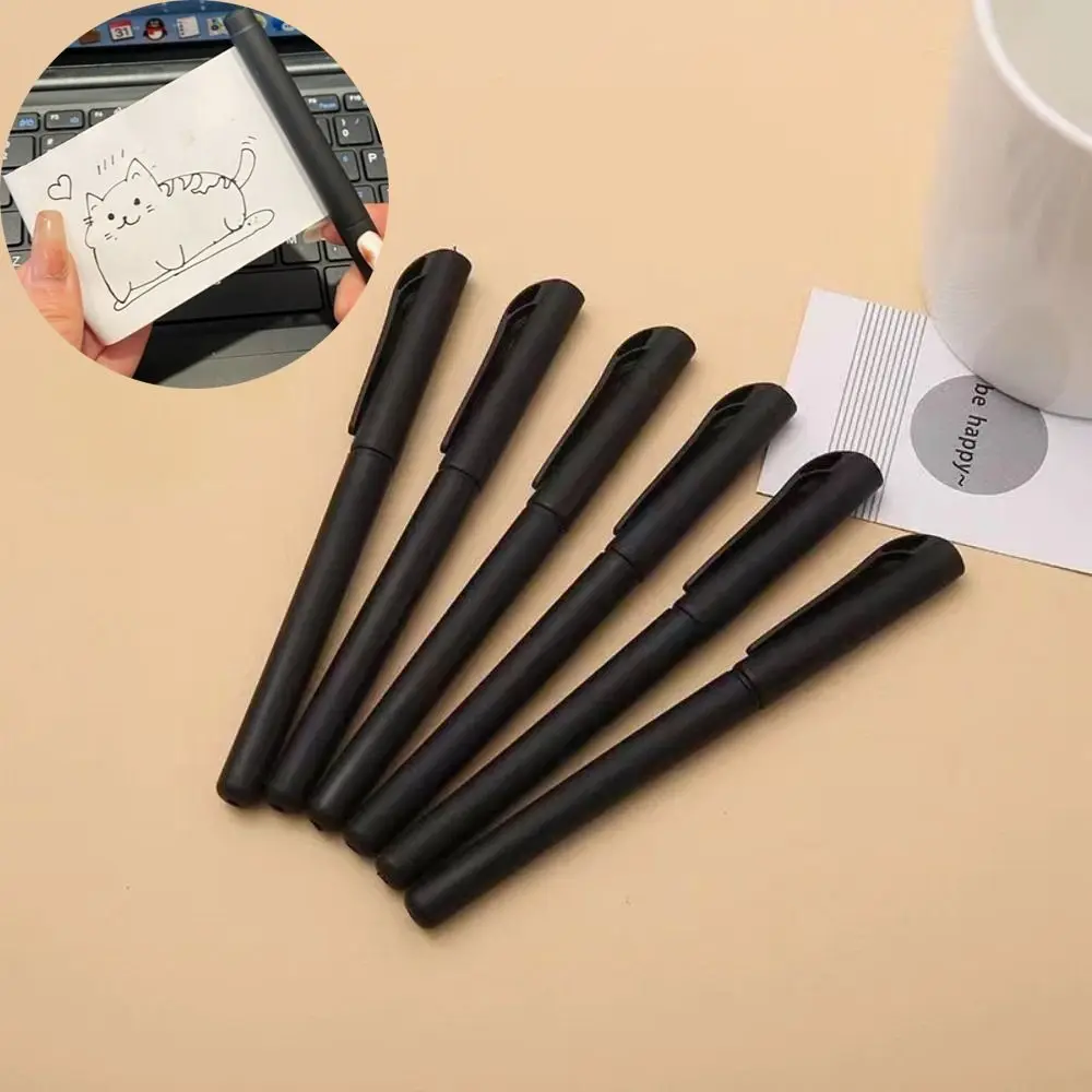 Bolígrafo de Gel negro con desplazamiento en blanco retráctil, bolígrafo de examen de papel extraíble, papelería de estudio
