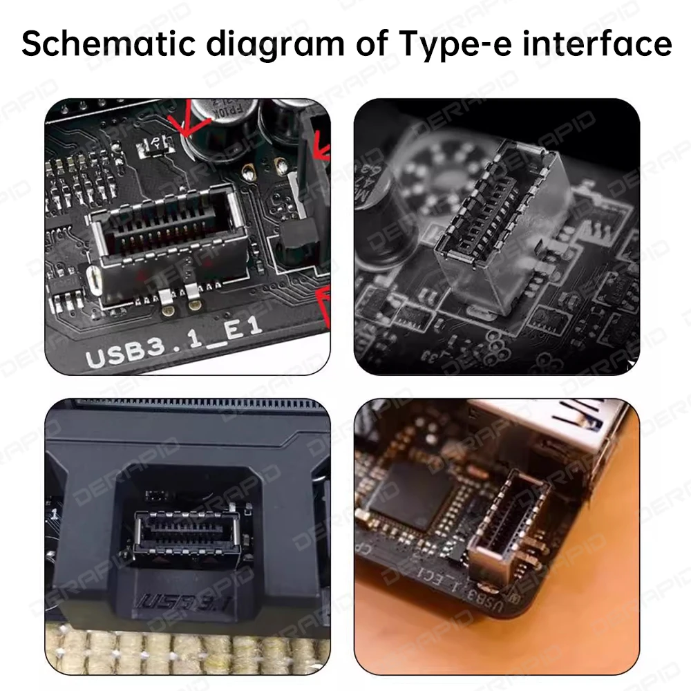 Cabecera de Panel frontal USB 3,2, conector hembra tipo E a USB-C tipo C, Cable de extensión PD de 100W + tornillo de montaje en Panel de 30/50CM - imagen 5