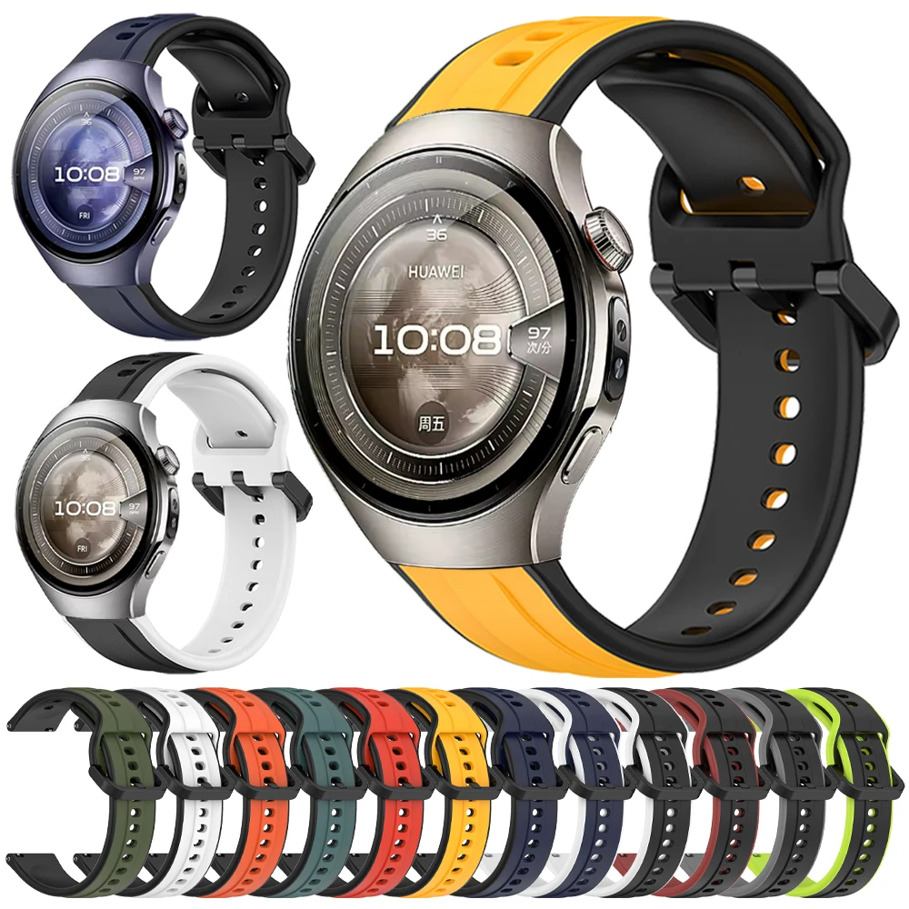 Correa de silicona de 20/22mm para HUAWEI WATCH GT5 Pro GT 3 42mm GT 5 4 3 46mm Buds Runner Ultimate Sports Soft Band para HUAWEI WATCH 5
