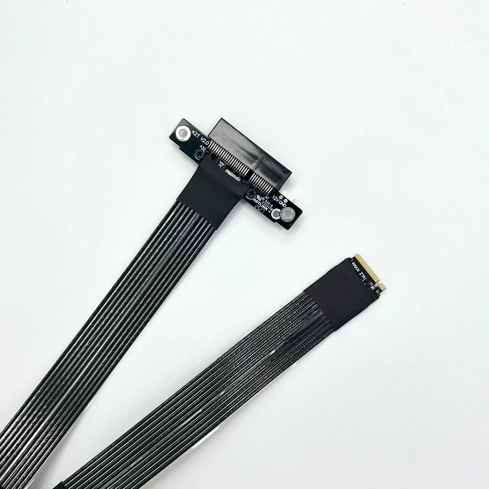 ADT-Link M.2 NVMe a PCIe 5,0 x4 Cable elevador de alta velocidad sin pérdidas Gen5 Cable plano Flexible PCI-E 5,0x4 SSD RAID LAN tarjetas de captura - imagen 3