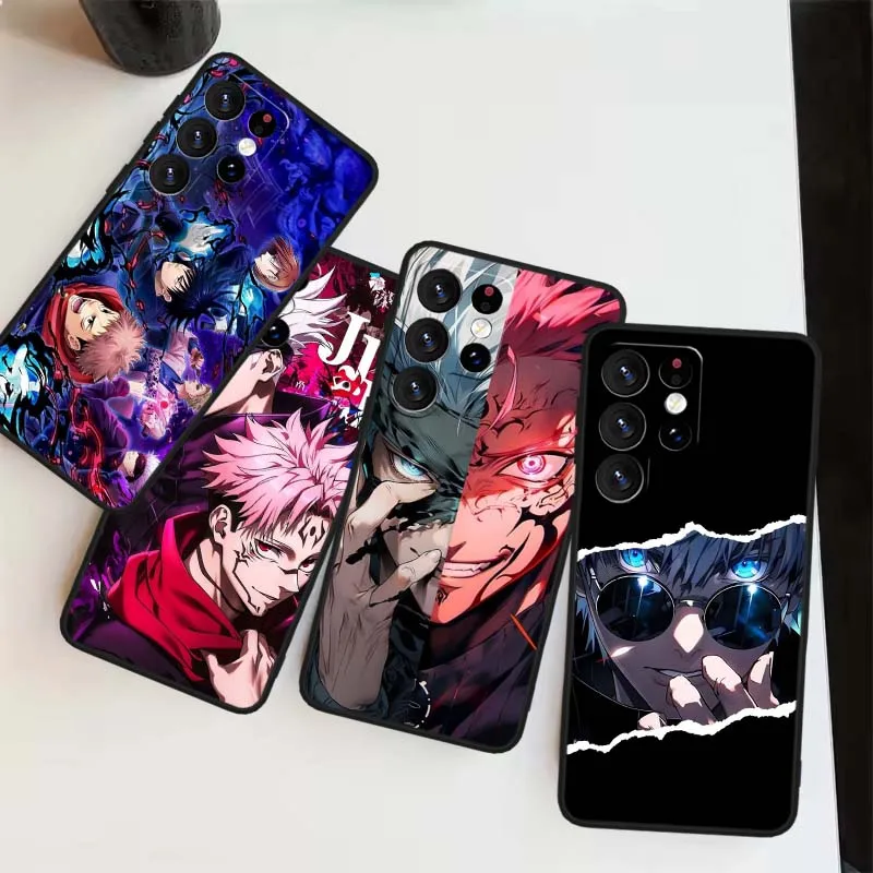 Gojou Satoru Art Cover para Samsung Galaxy Note 20 10 9 8 A24 A34 M13 M31 M32 M52 M62 Ultra Lite funda de teléfono negra