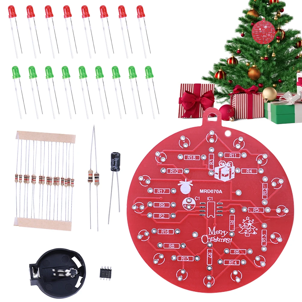 NE555 LED decoración de árbol de Navidad Kit de soldadura de árbol de Navidad proyecto de soldadura Kit DIY para STEM educativo Día de San Valentín