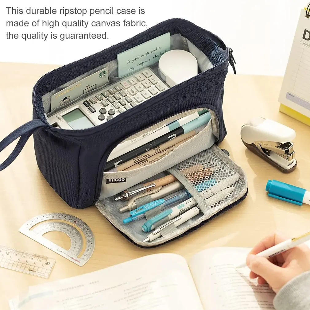 Bolsas de lápices multifuncionales de gran capacidad, caja de bolígrafos para estudiantes y niños, almacenamiento de papelería escolar, venta al por mayor - imagen 4