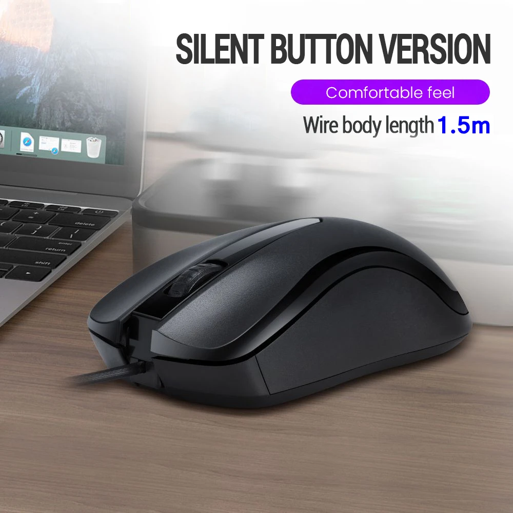 Ratón con cable USB ultradelgado para ordenador, Mouse ergonómico de 1000DPI para oficina en casa, portátil, Gamer, Notebook, juegos para Windows, Mac, OS, Linux, PC - imagen 2