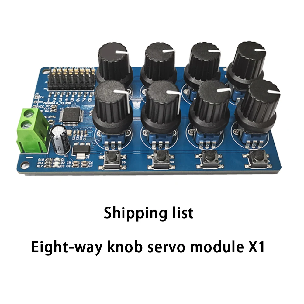 Servocontrolador de perilla giratoria de 8 canales, placa controladora de 8 canales/vías, servocontrolador de protección contra sobrecorriente