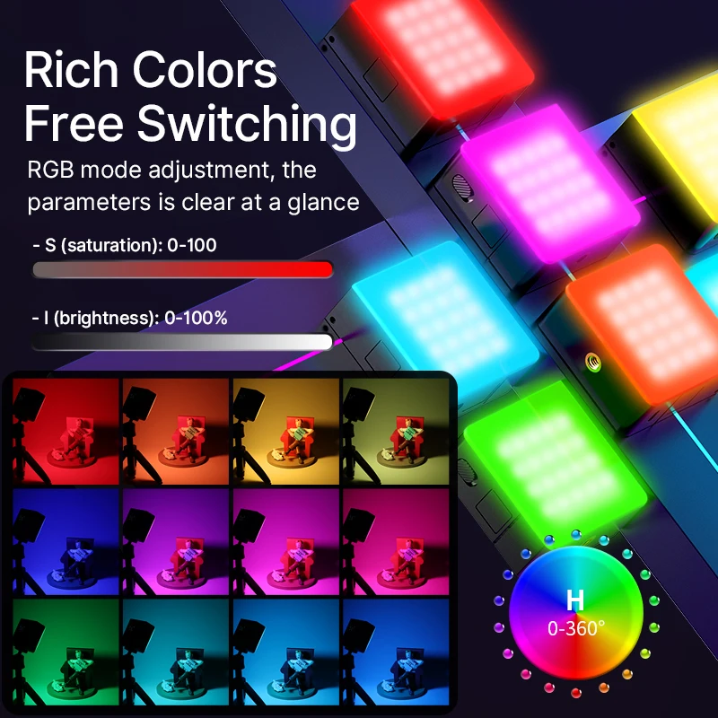 Ulanzi VL49 RGB PRO Luz LED para Cámara 2500K–9000K Difusor Panal - imagen 4