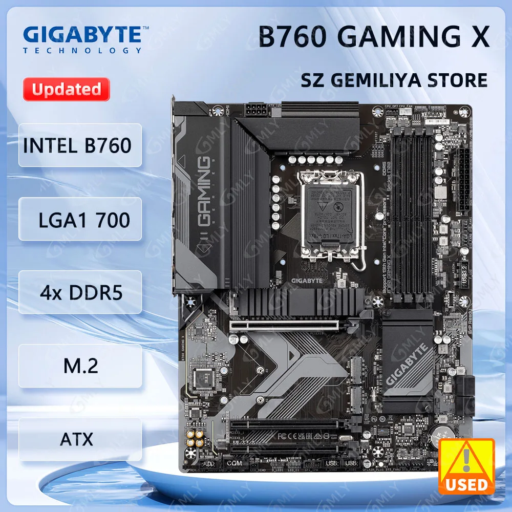    Placa base GIGABYTE B760 GAMING X LGA1700 DDR5 Intel B760 M.2 ATX compatible con I9-14900 14700 14500 12700 12100 cpu