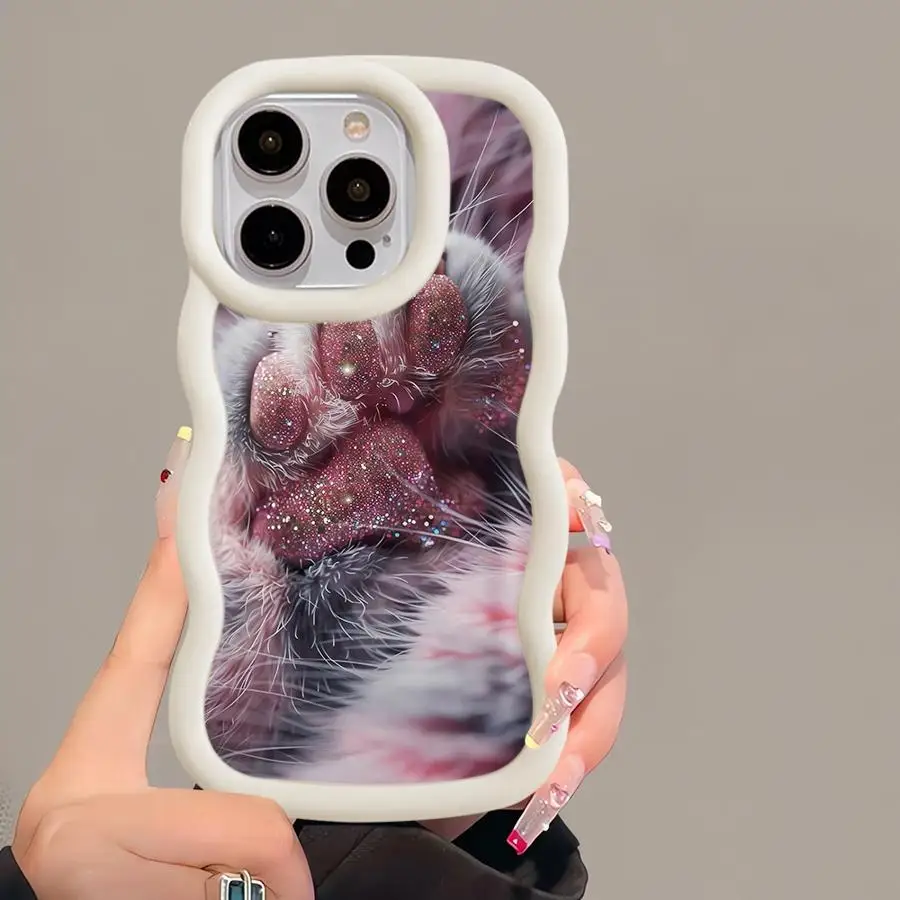 Funda de teléfono suave para iPhone 17 Air 8 12 15 Plus XR 13 16 Pro Max 14 11 Estampado de pata rosa - imagen 2