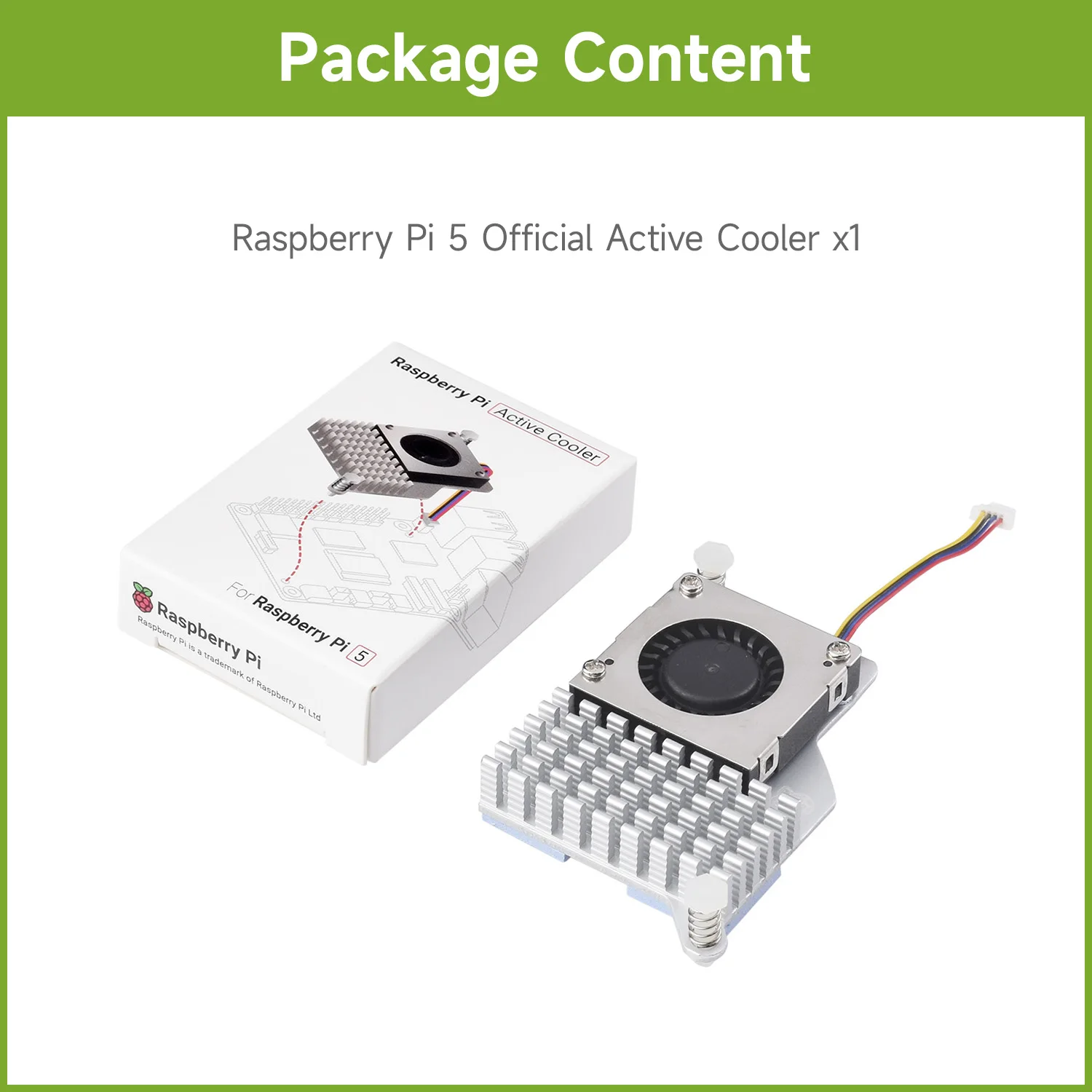 Enfriador activo oficial Raspberry Pi para Raspberry Pi 5, ventilador con control de temperatura, disipador térmico de aluminio, con cinta térmica - imagen 2