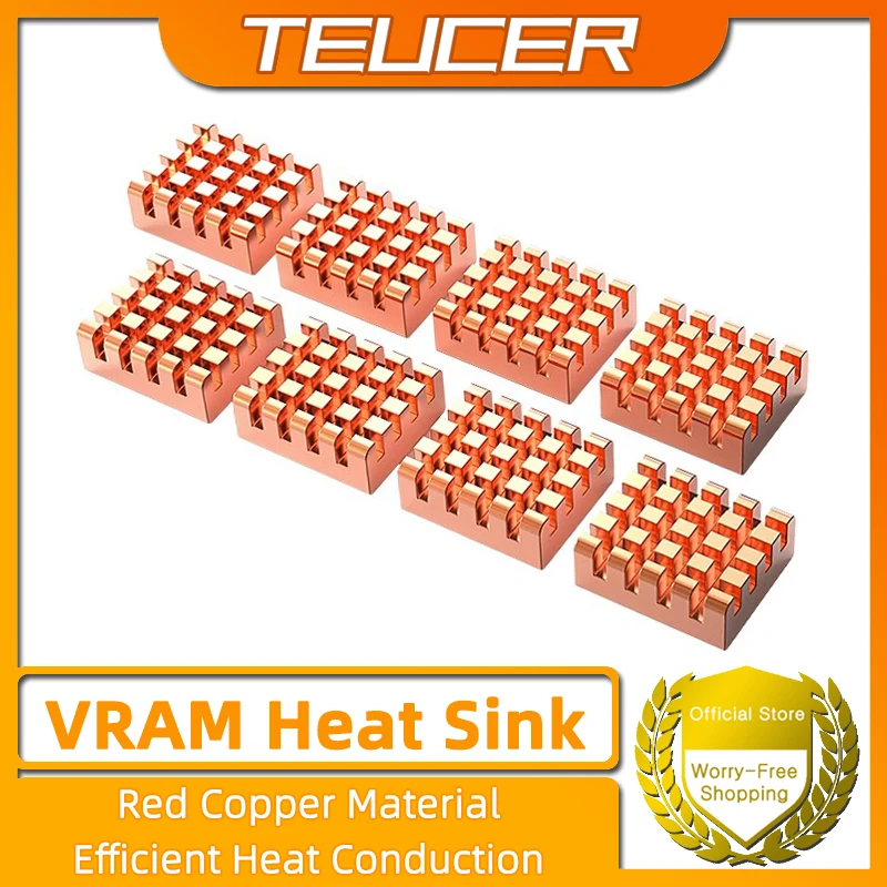 TEUCER Disipador de cobre VRAM 13x12x5mm para GPU VGA RAM - imagen 5