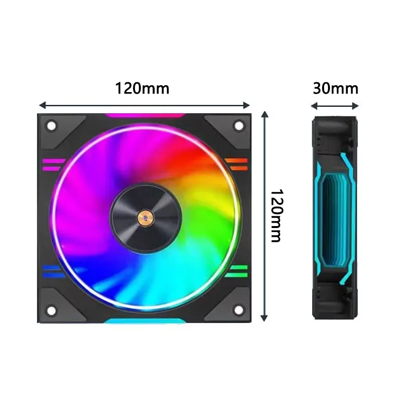 UPSIREN D30 ventilador de PC ARGB 120X120X30mm PWM 4PIN 12V radiador de gran volumen de aire ventilador con cubierta de ordenador accesorios para juegos ventilador - imagen 5