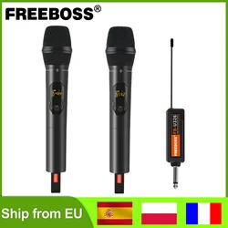 FREEBOSS FB-U326 Micrófono Inalámbrico UHF Dual con Receptor Karaoke