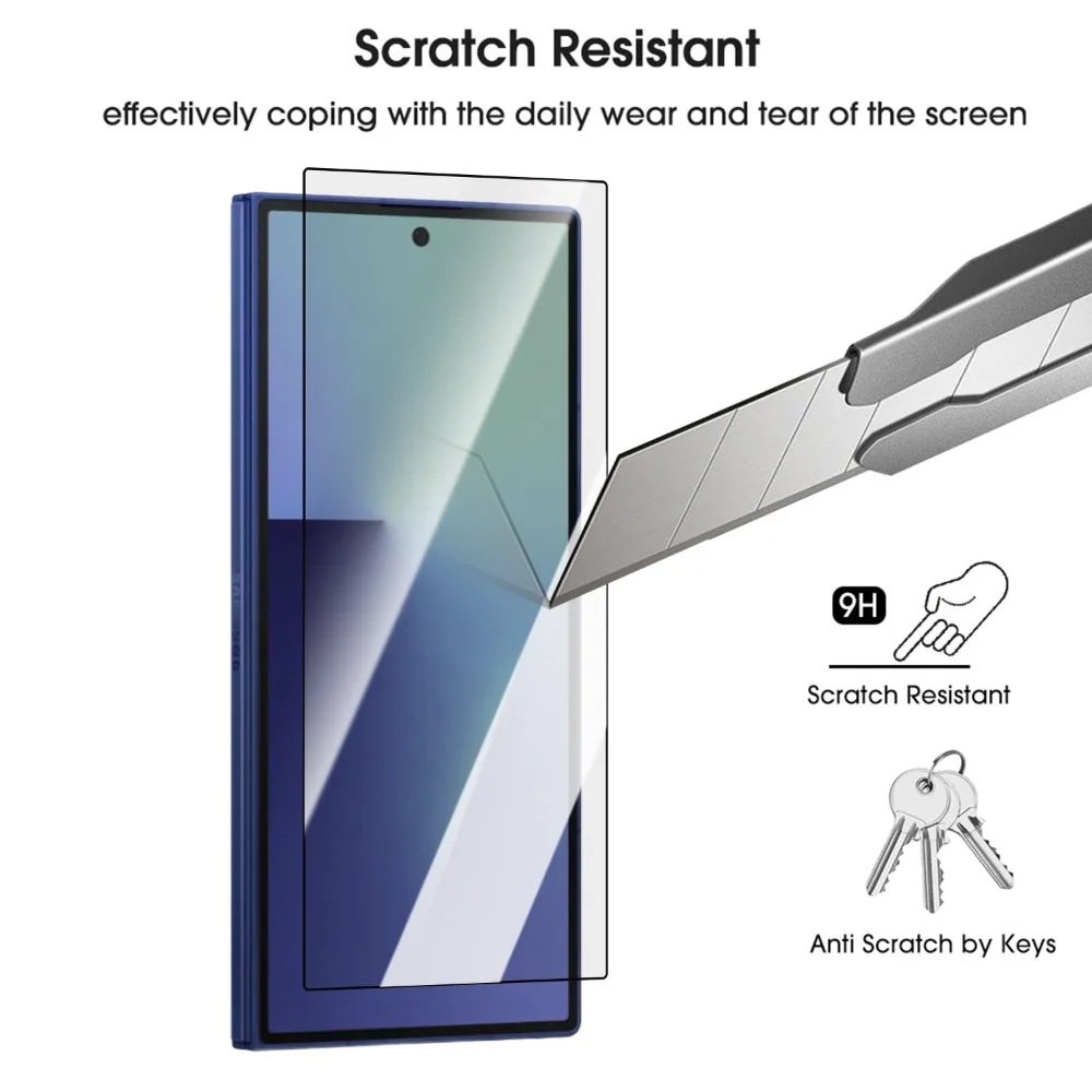 1/2/3 Uds Fold7 protectores de pantalla de fácil instalación sin polvo para Samsung Galaxy Z Fold 7 HD vidrio templado transparente antiarañazos - imagen 5