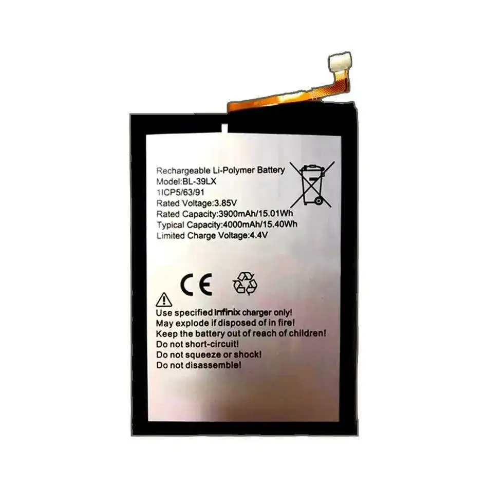 Batería duradera del teléfono móvil BL-39LX 4000Mah para Infinix X653 X652 Smart 4 S5 - imagen 2