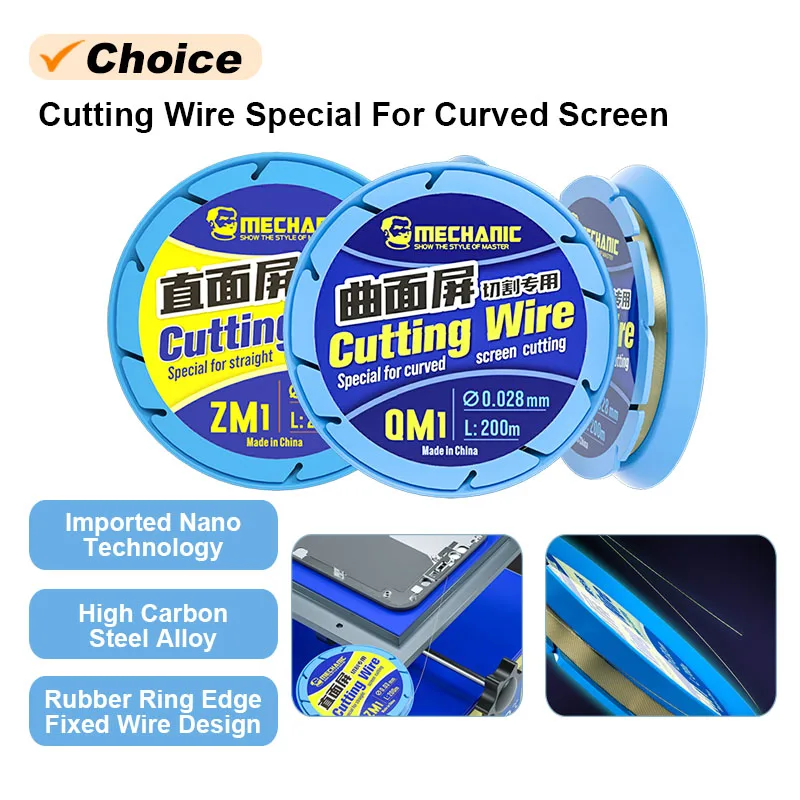 MECHANIC-cable de corte QM1 ZM1 para mantenimiento de teléfonos móviles, alta dureza, reparación de pantalla curva/recta, línea separadora