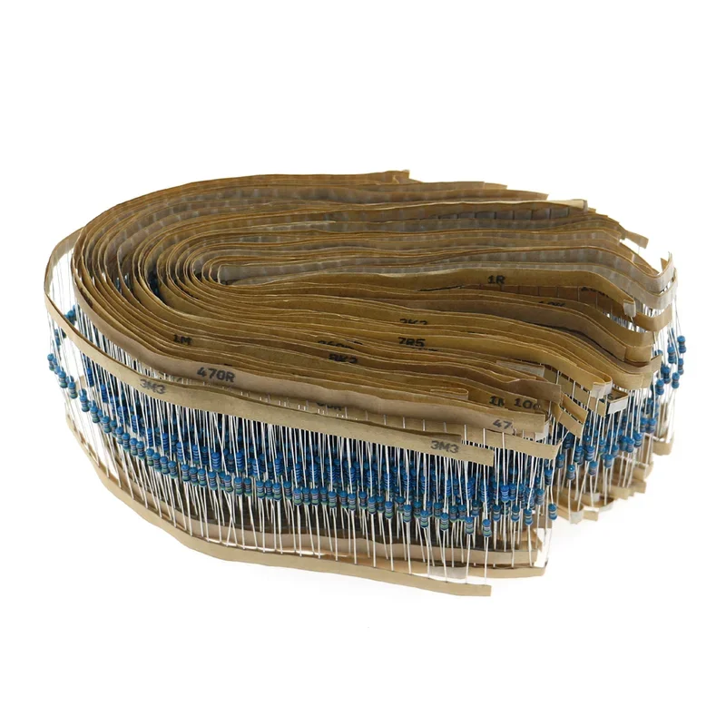 2500 piezas 50 valores 1% 1/4W 0,25W Kit de surtido de resistencias de película metálica 1Ω ~ 10MΩ paquete de rango