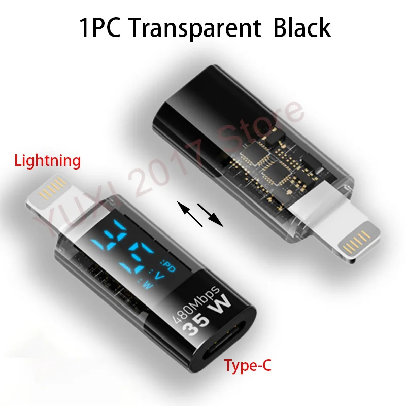 1PCS With Intelligent Digital Display 35W140W Data Transmission Adapter Type-C Lighting Suitable For Mobile Phones And Tablets - imagen 4