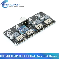 Cargador rapido 5V modulo DC-DC USB QC3.0/QC2.0 4 canales