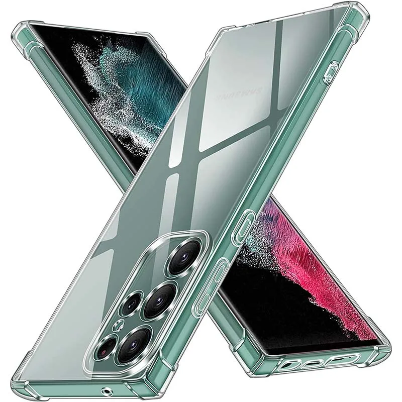 Funda transparente a prueba de golpes con bolsa de aire para Samsung Galaxy S21 S22 S23 S24 FE S25 Plus S25 Ultra A52 A53 A54 A55