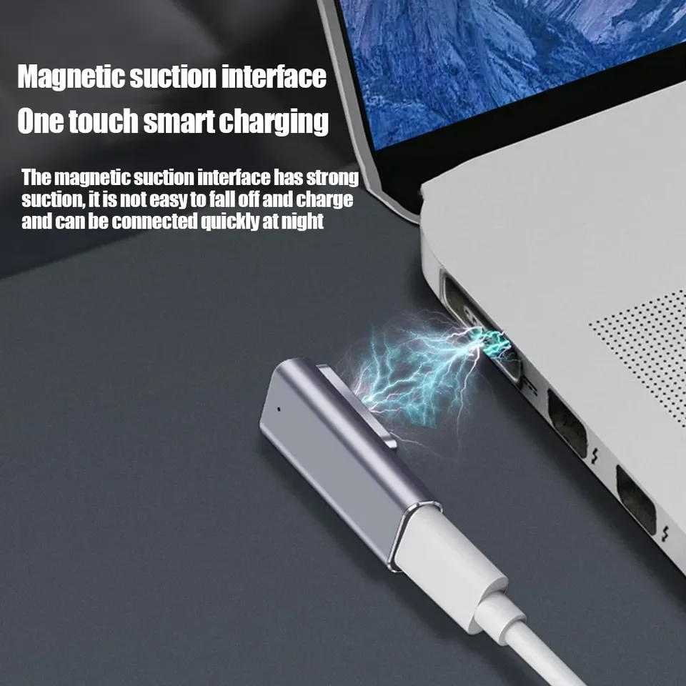 Convertidor de cargador USB C GaN PD de 100W, adaptador de carga rápida tipo C hembra a magnético, 2 T, magnético, 1 L, fuente de alimentación - imagen 2