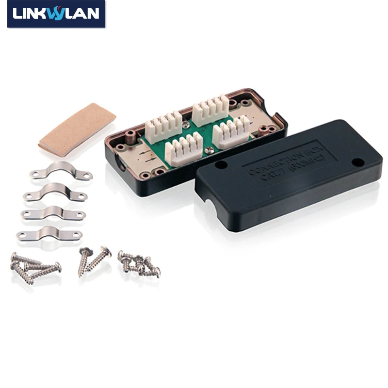 Linkwylan CAT7 RJ45 caja de conexiones adaptador de red 600MHz Cable LAN Ethernet adaptador de conexión LSA caja de extensión de extensión RJ45 - imagen 2