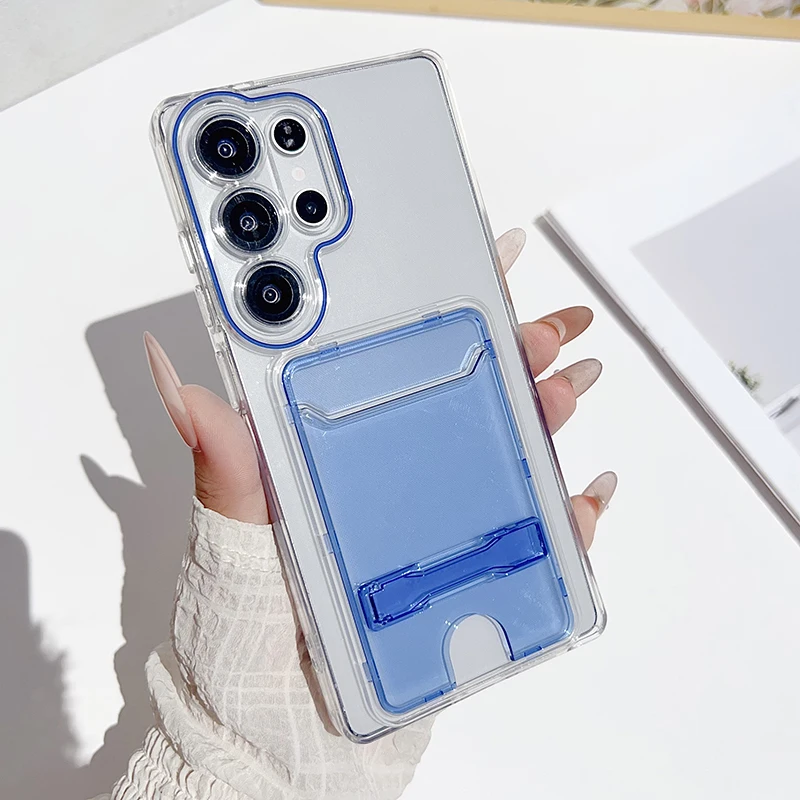 Funda de teléfono con soporte de bolsillo y billetera para fotos a la moda para Samsung Galaxy S22 S23 S24 S25 Ultra, funda trasera suave con ranura para tarjetas - imagen 4