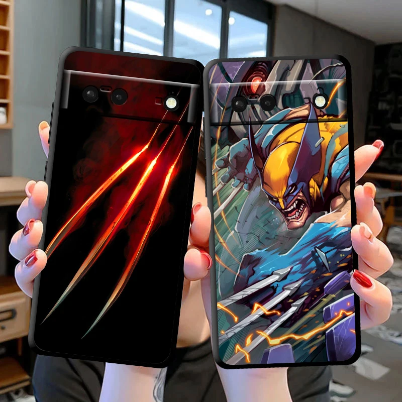 Funda de teléfono de Lobezno mutante de Marvel para Google Pixel 9, 8, 7 Pro, 6 Pro, 6A, 5A, 5, 4, 4A XL, 5G, Fundas suaves negras - imagen 3