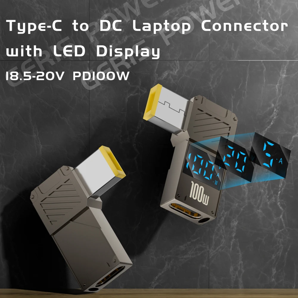 Adaptador de pantalla LED de carga rápida tipo C de 100W, conector Universal USB C PD, convertidor de cargador de ordenador portátil para Lenovo, Dell, Asus, HP - imagen 2