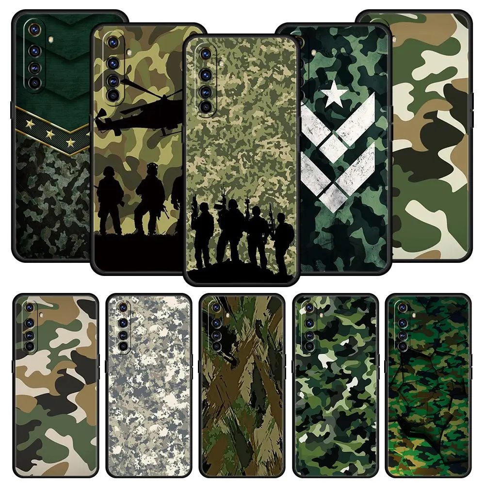 Funda militar de camuflaje para Realme 12 11 10 9 8 5G 7 6 GT5 GT3 GT2 Pro C21 C25 C35 para Realme GT Neo 2 3 3T 5
