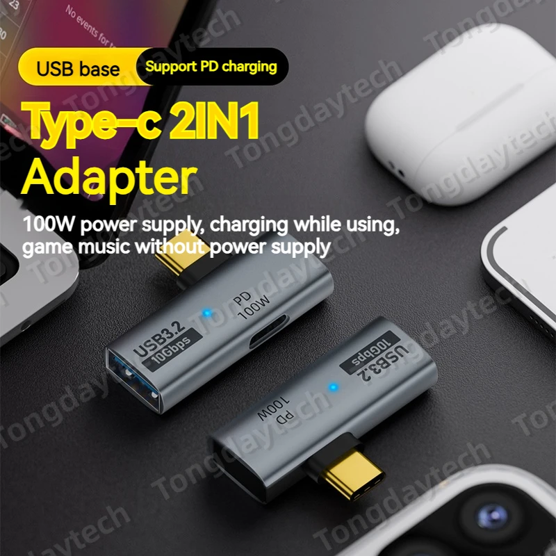 Adaptador USB tipo C de Metal, convertidor de carga rápida de 100W, USBC a USB OTG, disco U, para teléfono, tableta, Macbook, Notebook, Samsung - imagen 2