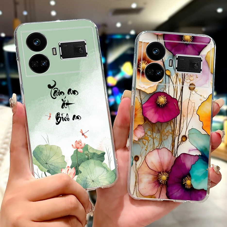 Para Realme GT5 funda RMX3823 flores coloridas cubierta pintada suave funda de teléfono delgada para Realme GT5 240W GT 5 RealmeGT5 Fundas parachoques - imagen 2