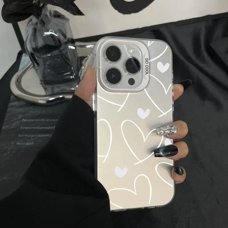 Funda para OPPO Reno 10 5G 6 7 Pro 5 6 Lite 7 4G A38 A17 A18 A15 A58 A77 A57 A76 A96 A74 A78 A98 5G Linda cubierta láser de corazón de amor