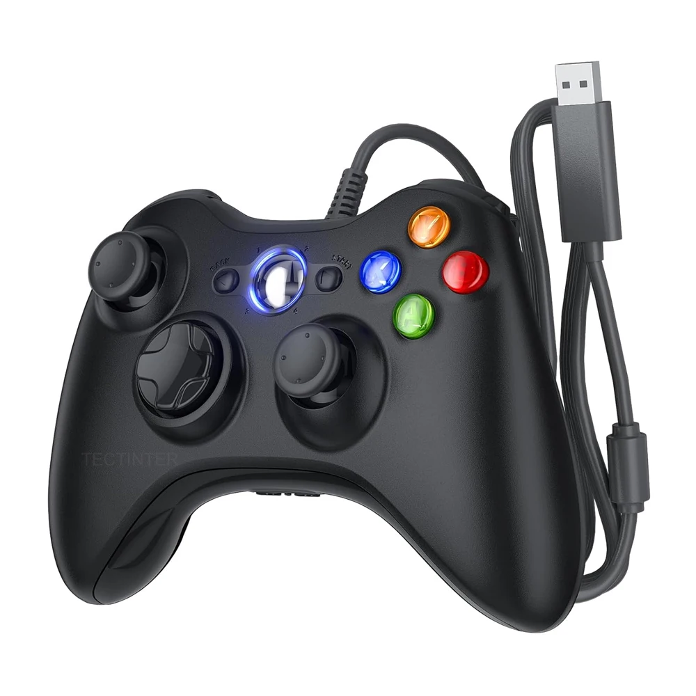 Mando con cable USB para consola Xbox360, Joypad para Win 7/8/10, Mando para Xbox 360, accesorios