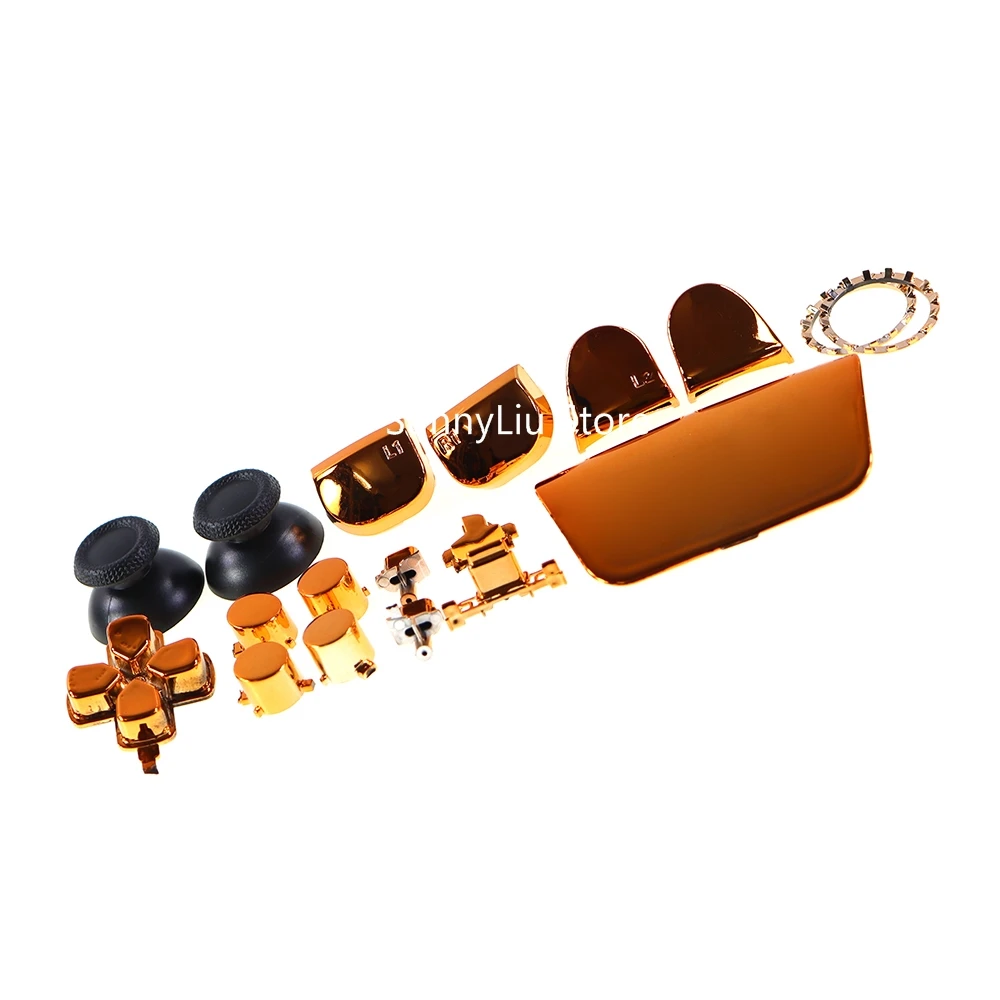 1 Juego completo de botones cromados para PS5 v1.0 BDM-010 palos de pulgar tapa de Joystick L1 R1 L2 R2 botón d-pad para controlador PS5 V1.0 - imagen 4