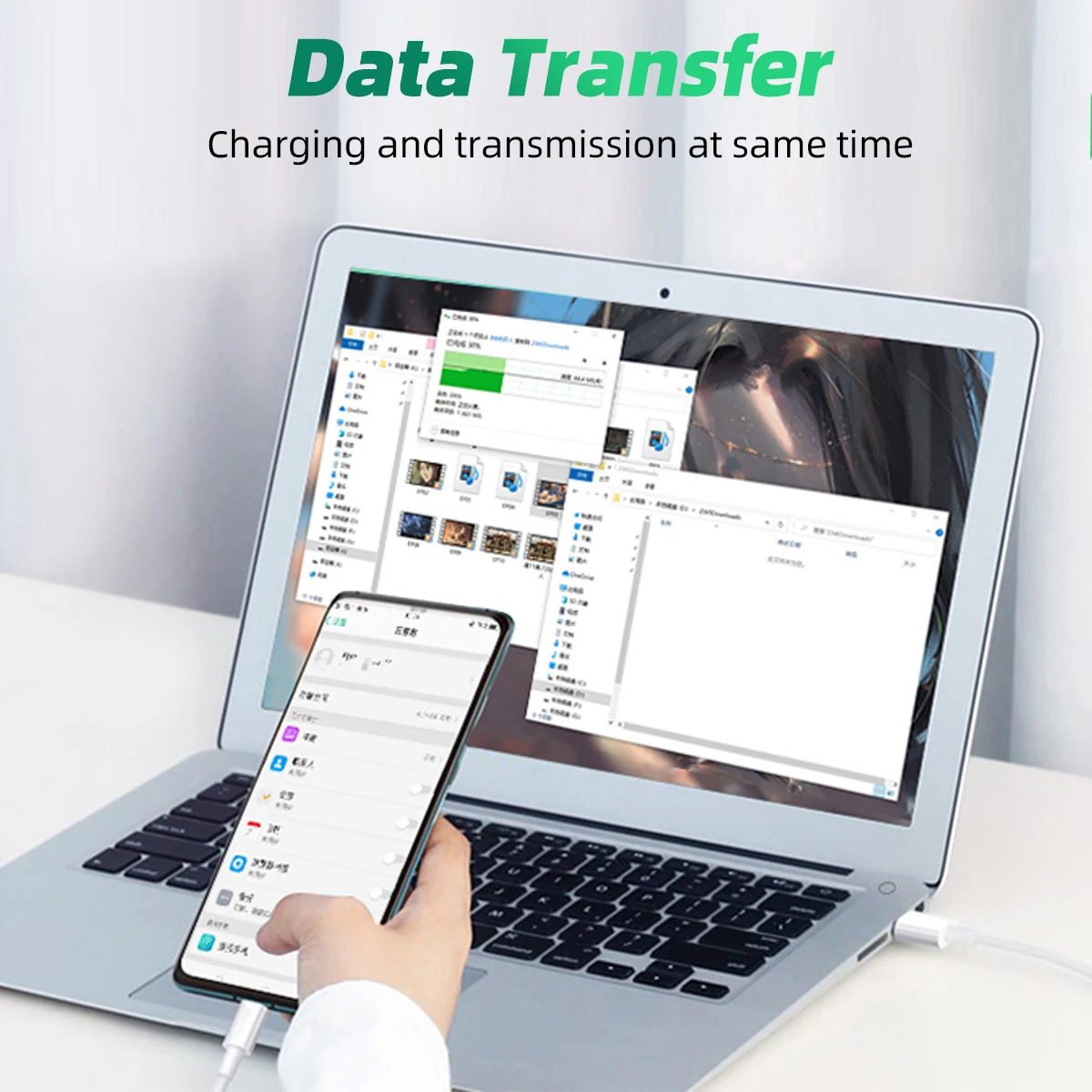 Cable tipo C de 65W, carga súper rápida 6.5A para OPPO R17 Reno4 Ace2 Find X2 Pro Reno 6 Pro 5G 5 4 3 F19 Realme Oneplus Cable de datos - imagen 5