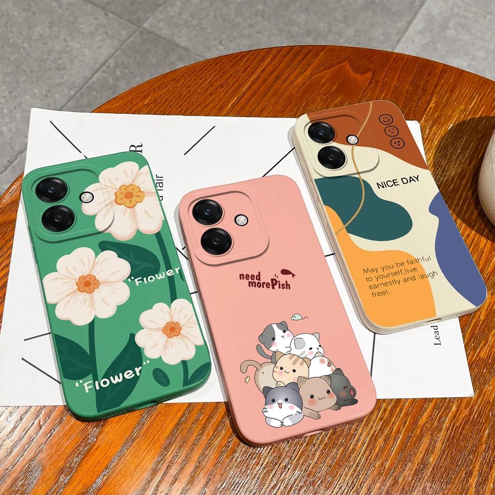 Funda de teléfono para Oppo A3 Pro 5G 4G, funda trasera de silicona de alta calidad a prueba de golpes con flores a la moda para OppoA3Pro, Fundas de parachoques